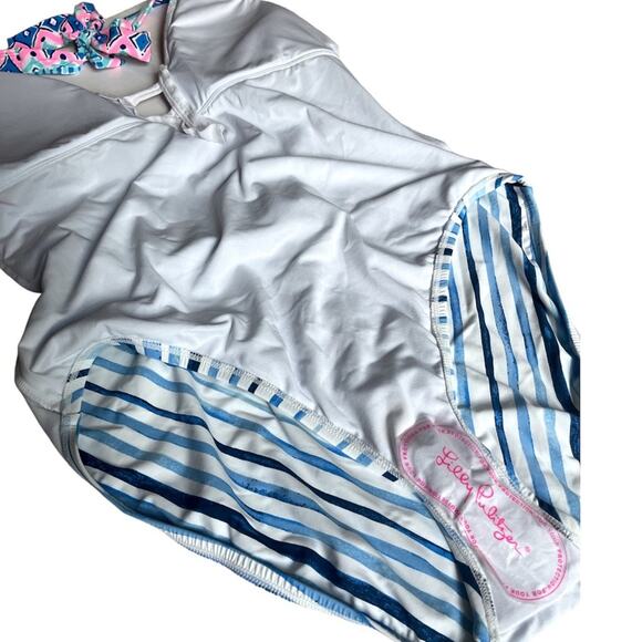 Lilly Pulitzer Loraline one piece swimsuit Seaside Vibe 16 NWT Bathing Suit Swim - Picture 9 of 13